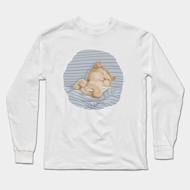 睡觉超可爱的猫咪Sleeping super cute cat Long Sleeve T-Shirt by take a book